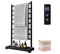 Porta di Asciugamani riscaldati autoportante, Asciugamano Elettrico più Caldo con Base di stoccaggio in Marmo, Display a LED, Timer 24h, 45-70 ℃ Regolazione della Temperatura, per Asciugamani Gray