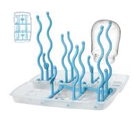 Porta di asciugatura del biberon, asciugacapelli con portabottiglia con organizzatore per bambini BPA BASE con 8 bottiglie Design di alghe Organizzatore portatile azzurro..