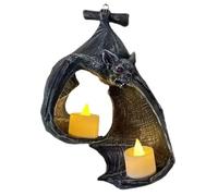 Porta di candele con sconde murale di pipistrello per la parete in resina impermeabile scultura a sospensione multiuso di candele per pipistrello per il giardino da giardino patio