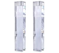 Porta di candele lunghe in vetro da 2 pacchi da 2 pacchi Candele ad altezza Candlesticks per tavolo da pranzo per casa (Clear)