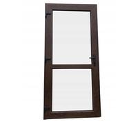 Porta di casa in plastica, 100 x 200 cm, DIN sinistra, porta d'ingresso secondaria con vetri di sicurezza, set completo per negozio, garage, casa, porta d'ingresso con serratura a 4 punti e accessori