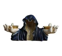 Porta di di Halloween Tealight - figurine fantasma senza volto spaventose gotiche, supporto decorativo in resina con ciotola, fulcro del tavolo unico per ambiente festivo | Feste, arredamento