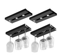 Porta Di Di Vino Sotto Il Mobile-Porta Calice Autoadesivo Da 4 Pezzi Per Tazze Invertite Sospese, Organizzatore Di Risparmio Spaziale Per Cucina, Scaffale Del Soggiorno, Hotel, 9.96x4.33x0.79 Po