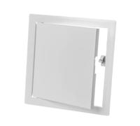 Porta di ispezione, 200 x 200 mm, sportello di ispezione, sportello di ispezione, in acciaio, apriporta a pressione, colore: bianco con chiusura a pressione