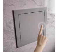 Porta di ispezione aperta a pressione, in metallo, colore grigio, dimensioni da 150 x 150 mm a 600 x 600 mm, portello di servizio magnetico da parete per un facile accesso e manutenzione