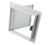 Porta di ispezione resistente per pareti e soffitti, con interruttore magnetico e piastra in acciaio zincato (200 x 200 mm)