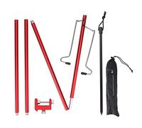 Porta di lanterna pieghevole, supporto per lampada portatile, Porta della luce appesa in lega di alluminio da campeggio esterno (Rosso)
