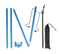 Porta di lanterna pieghevole, supporto per lampada portatile, Porta della luce appesa in lega di alluminio da campeggio esterno (Blu)