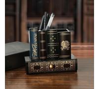 Porta di penna decorativa del libro vintage Ornamento di libri falsi per il