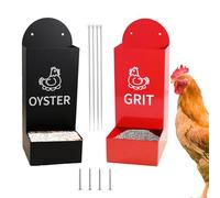 Porta di pollo a 2 pari-alimentatore a guscio di ostrica, gravoso semi-chiuso per ciotola contenitore | per alimentazione per acqua per versamento per le galline di coniglio pollame di