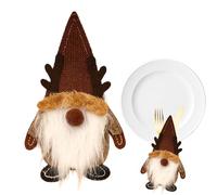 Porta di Posate Natalizie - Organizzatore di Utensili Gnomes, Gnomes Fork Posate per Le Gare per La Festa A Tema Tavola da Tavola per Le Feste Festeggiate Festeggiati per Il Nuovo A