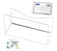 Porta di posta acrilica - Contrutore 'organizzatore di lettere desktop | Porta busta chiari per la scrivania 'ufficio | Compact Mail Sorter per l'uso della casa a scuola | Moderno stand di can
