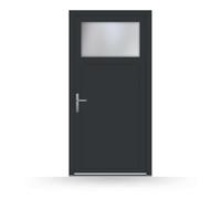 Porta di servizio, antracite all'esterno, bianco all'interno, PVC, 700 x 2000 mm, modello Arezzo, configura individualmente