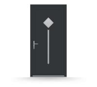 Porta di servizio, antracite all'esterno, bianco all'interno, PVC, 700 x 2000 mm, modello Cesena, configura individualmente