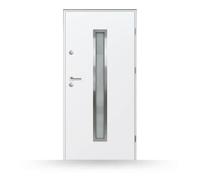 Porta di servizio, bianca, acciaio, 900 x 2000 mm, apertura a destra verso l’interno, modello Benevento, configura individualmente