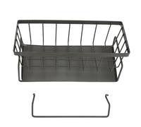 Porta di spugna del lavello da cucina Organizzatore della cucina versatile in acciaio versatile per doccia per il bagno (Grigio)