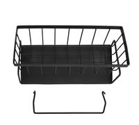 Porta di spugna di Jerliflyer per lavello da cucina, organizzatori di controsoffitti in cucina in acciaio a carbonio e elementi essenziali (Black)