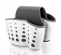 Porta di spugna spugna del lavandino per spugna, caddy spugna del lavello da cucina in plastica, caddy spugna del rubinetto della sella con foro di scarico, supporto per spugna lavello da cucina per