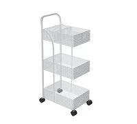 Porta di stoccaggio della cucina a 3 livelli di ferro da cucina carrello rotolare carrello da letto rimovibile portapacchi per bagno con ruote carrello di stoccaggio del carrello (bianco, 37 * 24 * 78
