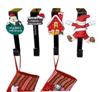 Porta di stoccaggio di Natale da 4 pezzi, 5, 5 4 stili Talza in metallo a forma di L per mantello, ganci non slip per mensola del campeggio con cuscinetto in silicone, decorazioni natalizie