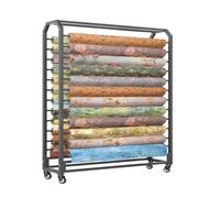 Porta di stoccaggio in Tessuto Tessile Commerciale, Supporto per organizzatore di Acciaio Pesante Mobile per Vinile a Bobina/Auto per Cambio del Colore Pellicola/tovaglia/Wrapper, con Asta Regolabile