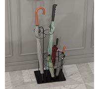 Porta di supporto per ombrello in metallo, supporto per ombrello indipendente Porta ombrello rotonda Porta del bastoncino da passeggiata per l'ufficio di entrata con vassoio per gocciolamento