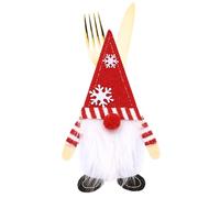 Porta di utensile gnomi in feltro - tastiera di organizzatore di posate natalizie, deposito di posate per forchette per coltelli, decorazioni per la tavola per le feste per il compleanno del ma