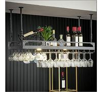 Porta di vetro del vino a soffitto Porta di vino in vetro a soffitto, decorazione di bottiglie di vino in vetro di vino appeso per soggiorno, organizzazione della cucina da bar (dimensioni: 80 * 35 cm