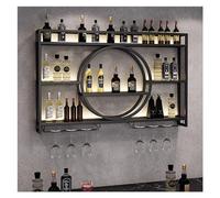 Porta di vino a parete moderna con supporto per vetro Scaffali eleganti per la conservazione del vino bicchieri e bottiglie in ferro in ghisa in oro/nero per arredamento per la casa a barra da barra