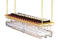 Porta di vino a soffitto a soffitto Porta in vetro di vino/portabottiglia da vino/griglia di vetro, altezza regolabile e scaffalatura di conservazione della larghezza, LD (dimensione: 140x30 cm)