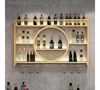 Porta di vino a sospensione di bar in metallo moderno, porta di vino a parete della sala da pranzo per bottiglie di vino, portabiano montato a parete, monte a parete di vetro industriale, deposito a