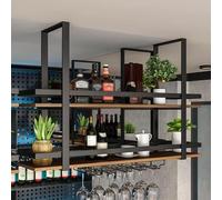 Porta di vino a sospensione moderna, piastra di vino in vetro a soffitto a soffitto, bottiglie di vino schermi per lo stoccaggio, portatore galleggiante per ristoranti commerciali, bottiglie di vino a