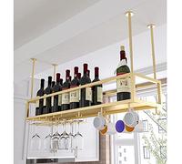 Porta di vino in metallo a poppa per portabottiglie per vino appenderla display di stoccaggio del vino con portaterinarie portanti per mobile, cucina, barre di decorazioni per la casa vintage bar