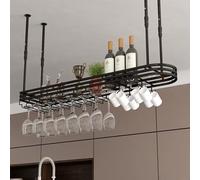 Porta di vino per scaffali a soffitto in metallo moderno per il display da bar, porta bottiglia di vino appesa, portabottiglie di vini da caffè, scaffali di stoccaggio galleggianti tazze di vino