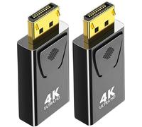 Porta di visualizzazione su Adattatore HDMI 2pcs da maschio a femmina Displayport 4K Adattatore HDMI con interfaccia placcata in oro e dispositivo di fissaggio Compact e DisplayPort Portable Drive-Fr