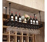 Porta di viti in metallo a soffitto, altezza regolabile, scaffale mobile a barre vintage, portabicchieri appeso, portametta del gambo a bottiglia, supporto per il display per bar ristoranti kitch (80