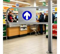 Porta d'ingresso ad accesso aperto Cancello a battente singolo in metallo | dispositivo di ingresso e uscita in acciaio inossidabile cancello d'ingresso pedonale per Aree Ad Alto Traffico Right