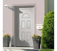 Porta d'ingresso bianca, 88 x 190 cm, con soglia in alluminio e cerniere 3D, kit completo con maniglie e cilindro profilato per sicurezza e isolamento termico