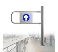 Porta d'ingresso girevole in acciaio inox, accesso sicuro a senso unico per supermercati, biblioteche, negozi, 80 x 100 cm, porta destra
