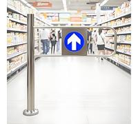 Porta d'ingresso girevole in acciaio inox, apertura a 90°, chiusura automatica a molla, uscita unidirezionale per biblioteca e negozio, cerniera sinistra, 55 x 100 cm, con soluzione di accesso sicuro