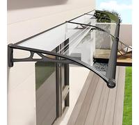Porta d'ingresso in policarbonato trasparente Elegante tenda da ingresso 203 x 50 cm impermeabile copertura balcone con doppio drenaggio design moderno arco Pult per la protezione della casa