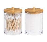 Porta Dischetti Struccanti Cotton Fioc - 2x Portadischetti Cotone Trasparente