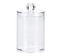 Porta Dischetti Struccanti,Porta Dischetti Cotone,7.5cm*10cm Scatola Portaoggetti Rotonda e Acrilica,Il Miglior Assistente per Organizzare Dischetti Cotone&cotone Fioc | Salvaspazio (Bianco)