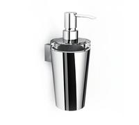 Porta Dispenser appeso da Muro LAPIANA Dimensioni 8x11,5xh18,5 cm in acciaio inox lucido e vetro inox lucido