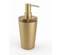 Porta Dispenser da Appoggio LAPIANA Dimensioni 8x9,5xh 18,5 cm Materiale Ottone e ZAMA e vetro interno finitura oro spazzolato opaco made In Italy oro