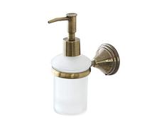 Porta dispenser sapone liquido da muro in acciaio finitura bronzo Iris kit fissa
