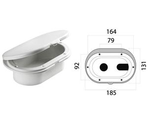 PORTA DOCCETTA FORO TRASVERSALE XL BOX E COPERCHIO CLASSIC ACCESSORI NAUTICA
