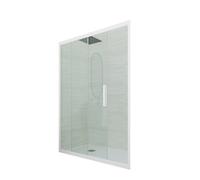 PORTA DOCCIA 1 ANTA SCORREVOLE VETRO TRASPARENTE PROFILO BIANCO MATT DECO