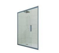 PORTA DOCCIA 1 ANTA SCORREVOLE VETRO TRASPARENTE PROFILO BLU NAVY DECO