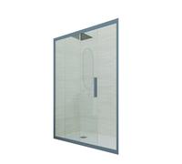 PORTA DOCCIA SCORREVOLE 100 CM VETRO TRASPARENTE BLU NAVY MOD. DECO